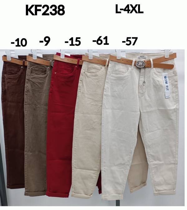 Spodnie damskie jeansy Roz L-4XL, 1 Kolor Paczka 10 szt